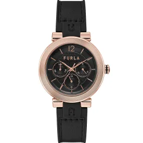 Furla Block WW00011002L3 Multifunction Black Leather Ladies Watch