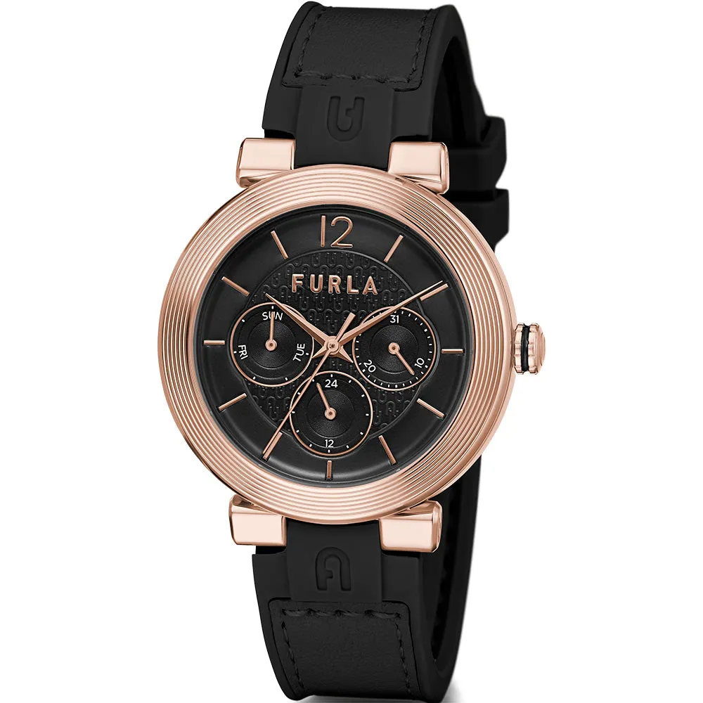 Furla Block WW00011002L3 Multifunction Black Leather Ladies Watch