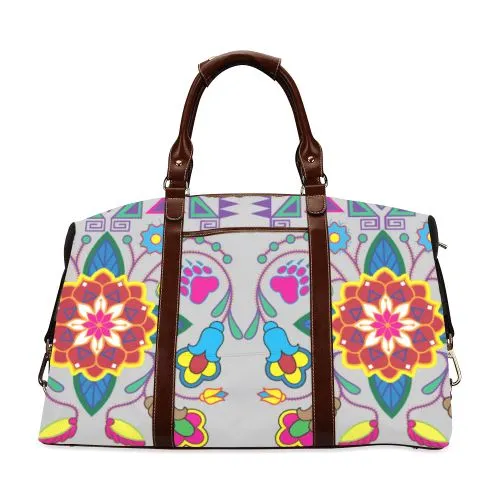 Geometric Floral Winter-Gray Classic Travel Bag