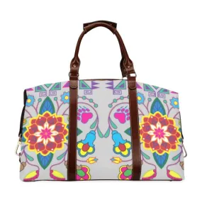 Geometric Floral Winter-Gray Classic Travel Bag