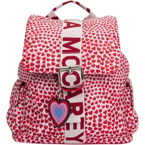 Girls Red Heart Print Backpack