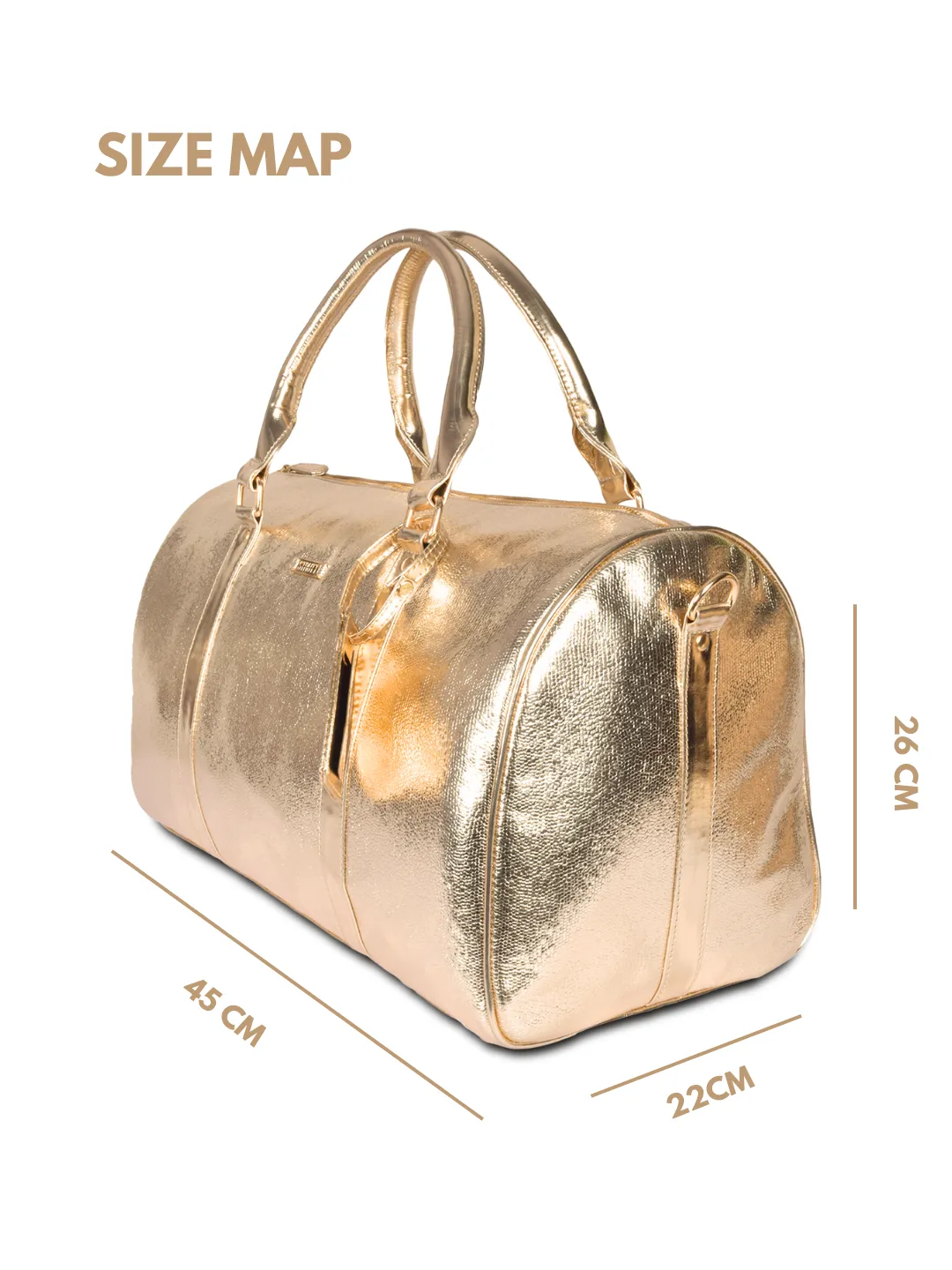 Glittery Gold Cabin Bag with Toiletry Kit - Carry on Luggage