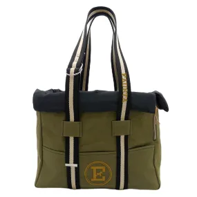 Green Bag And Black Dog Carrier