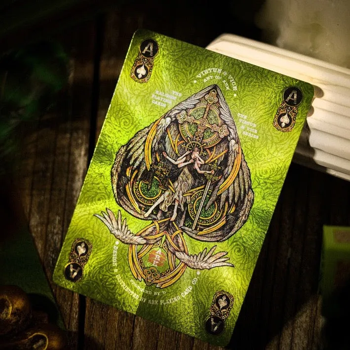 Halidom Green Leather Playing Cards