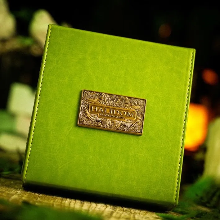 Halidom Green Leather Playing Cards