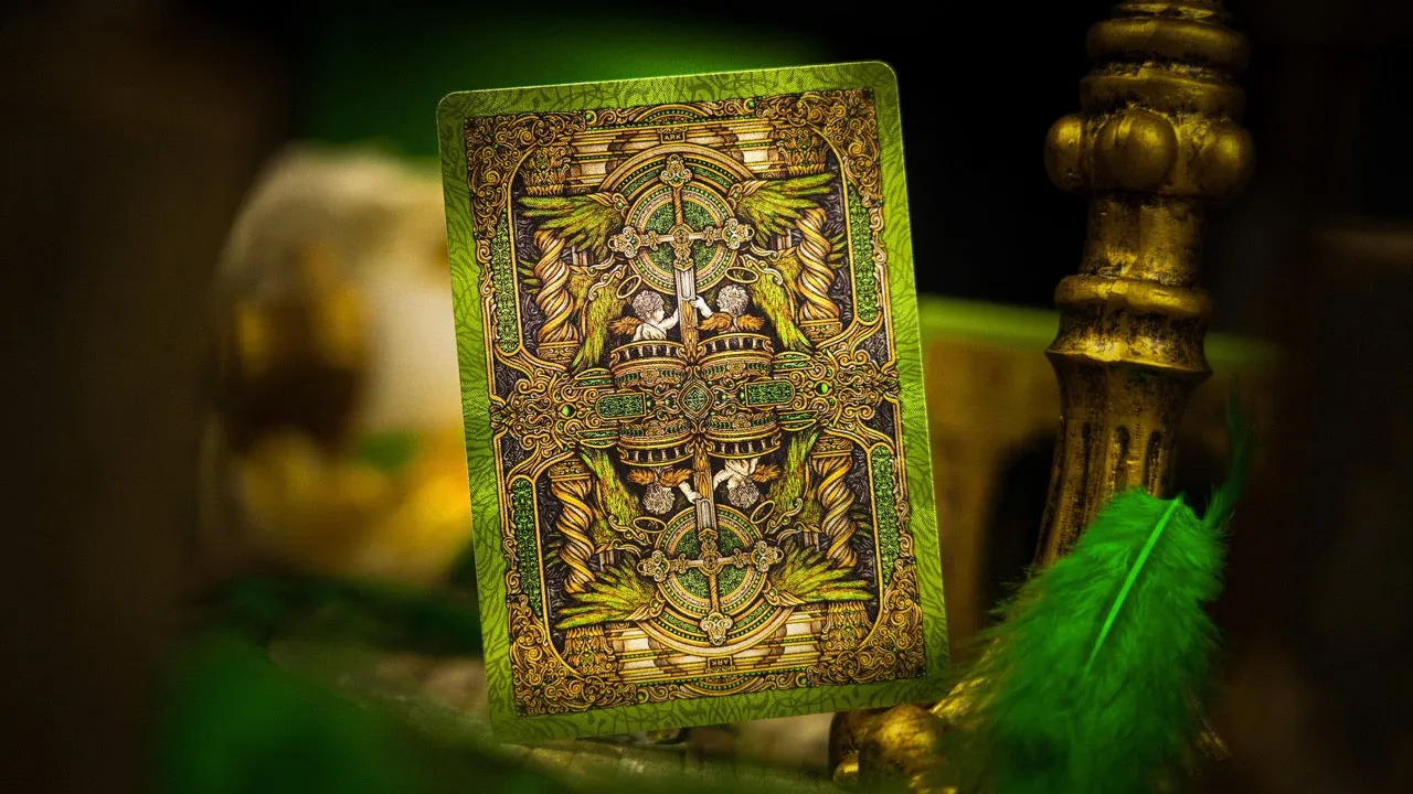 Halidom Green Leather Playing Cards