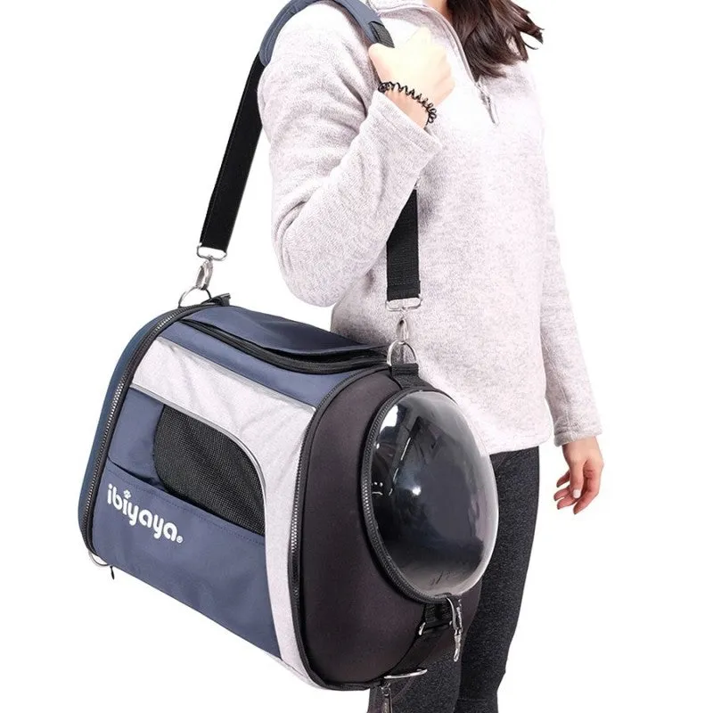 Ibiyaya Explorer Airline Transparent Pet Carrier Plus (Navy Grey)