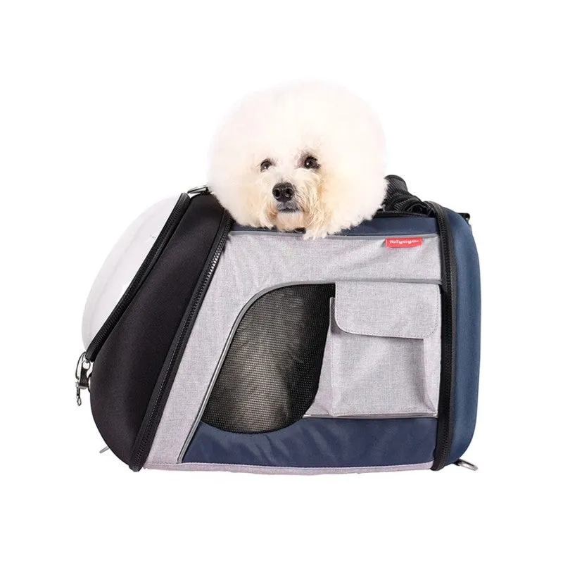 Ibiyaya Explorer Airline Transparent Pet Carrier Plus (Navy Grey)