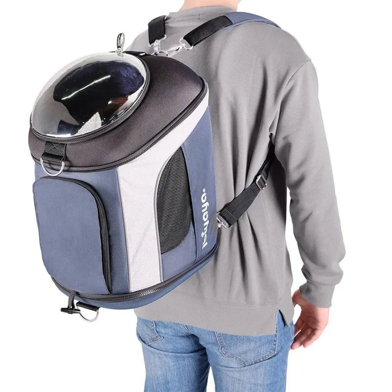 Ibiyaya Explorer Airline Transparent Pet Carrier Plus (Navy Grey)