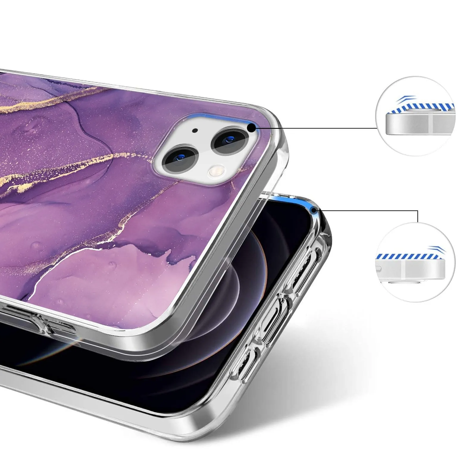 Inspire Series Purple Marble Case - iPhone 13 & iPhone 14