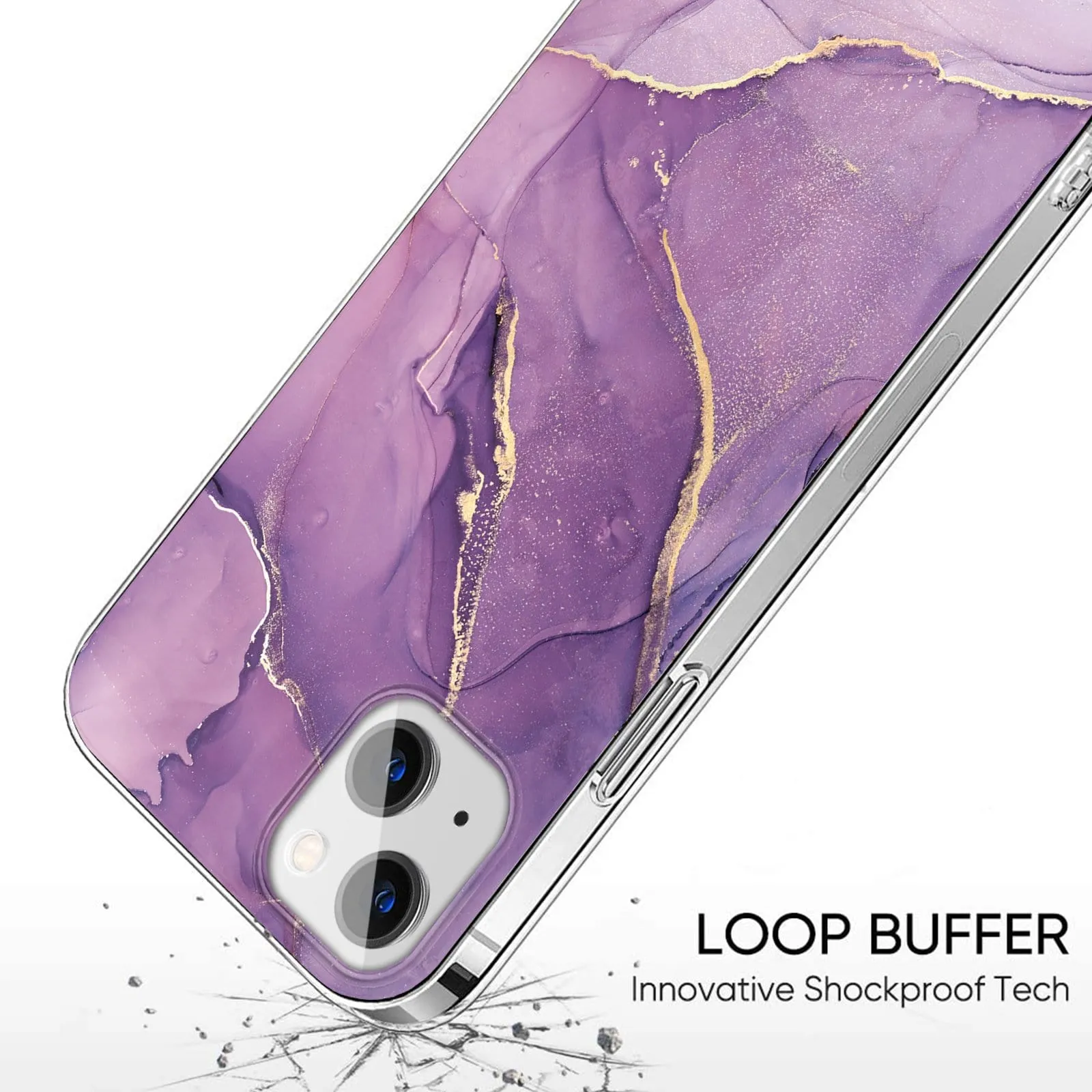 Inspire Series Purple Marble Case - iPhone 13 & iPhone 14