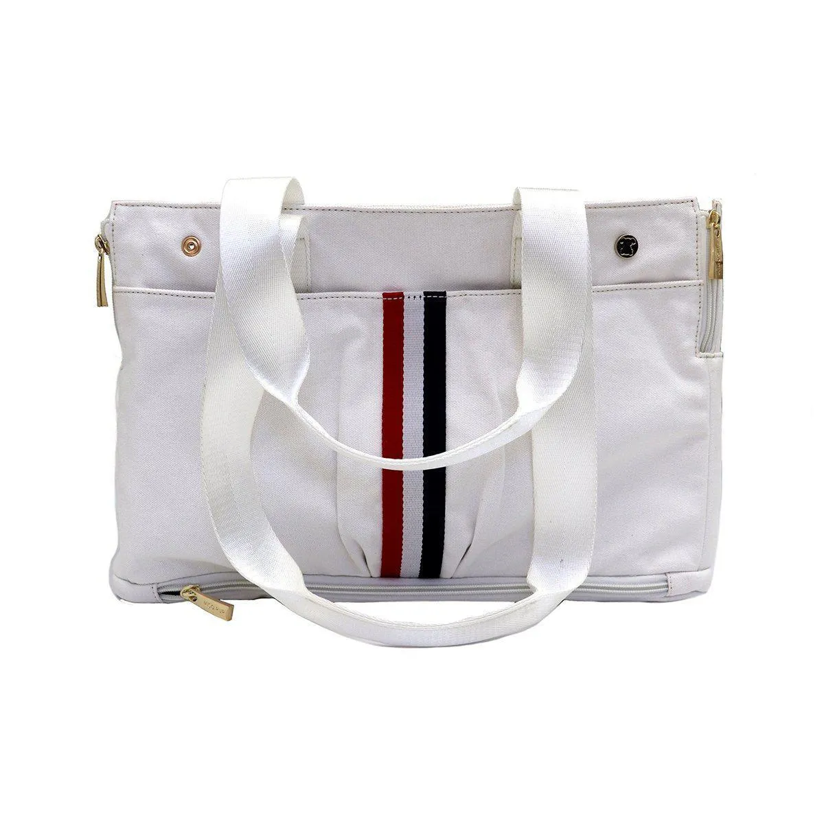 Interchangeable Canvas Red, White And Blue Stripe Dog Carrier