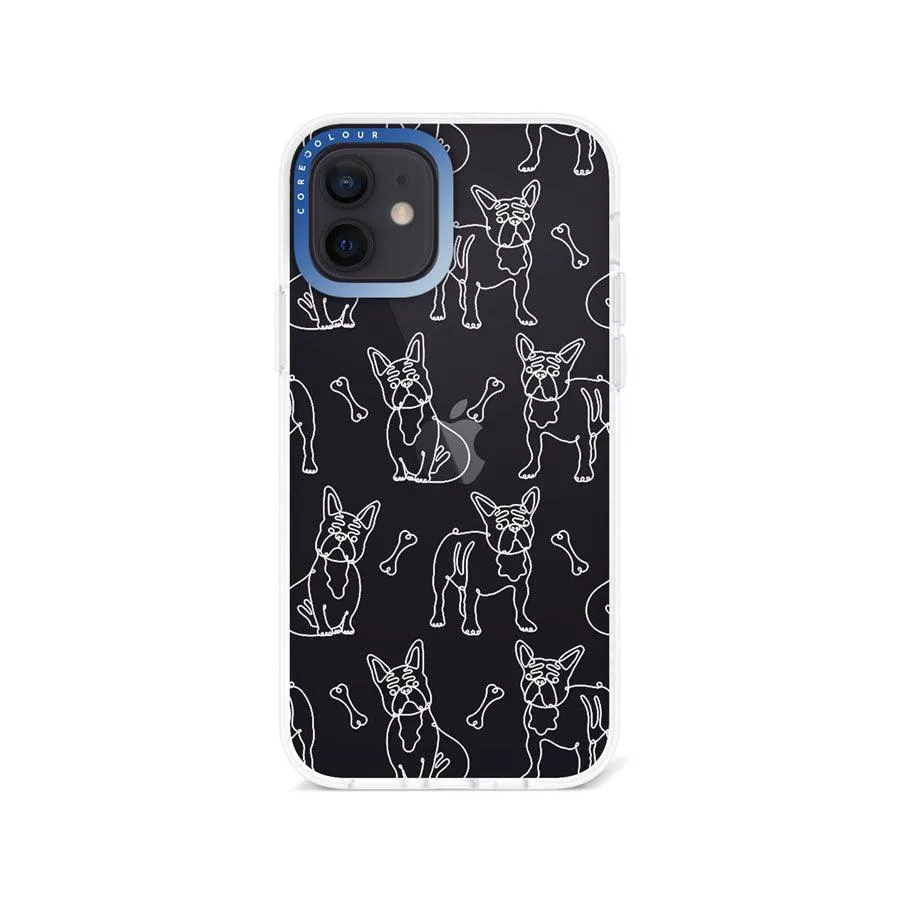 iPhone 12 French Bulldog Minimal Line Phone Case