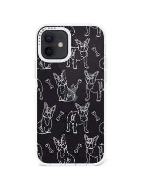 iPhone 12 French Bulldog Minimal Line Phone Case