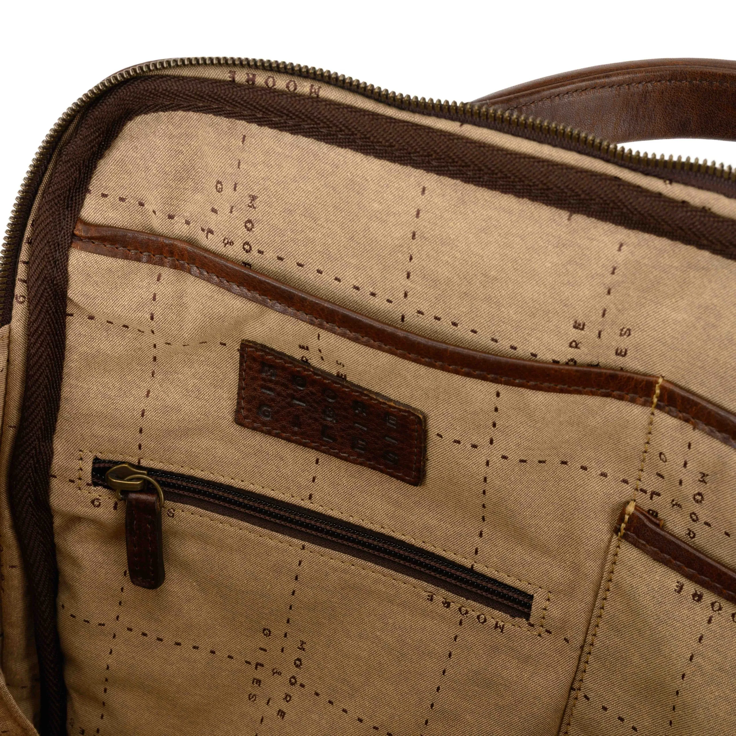 Jay Modern Briefcase in Titan Milled Brown by Moore & Giles