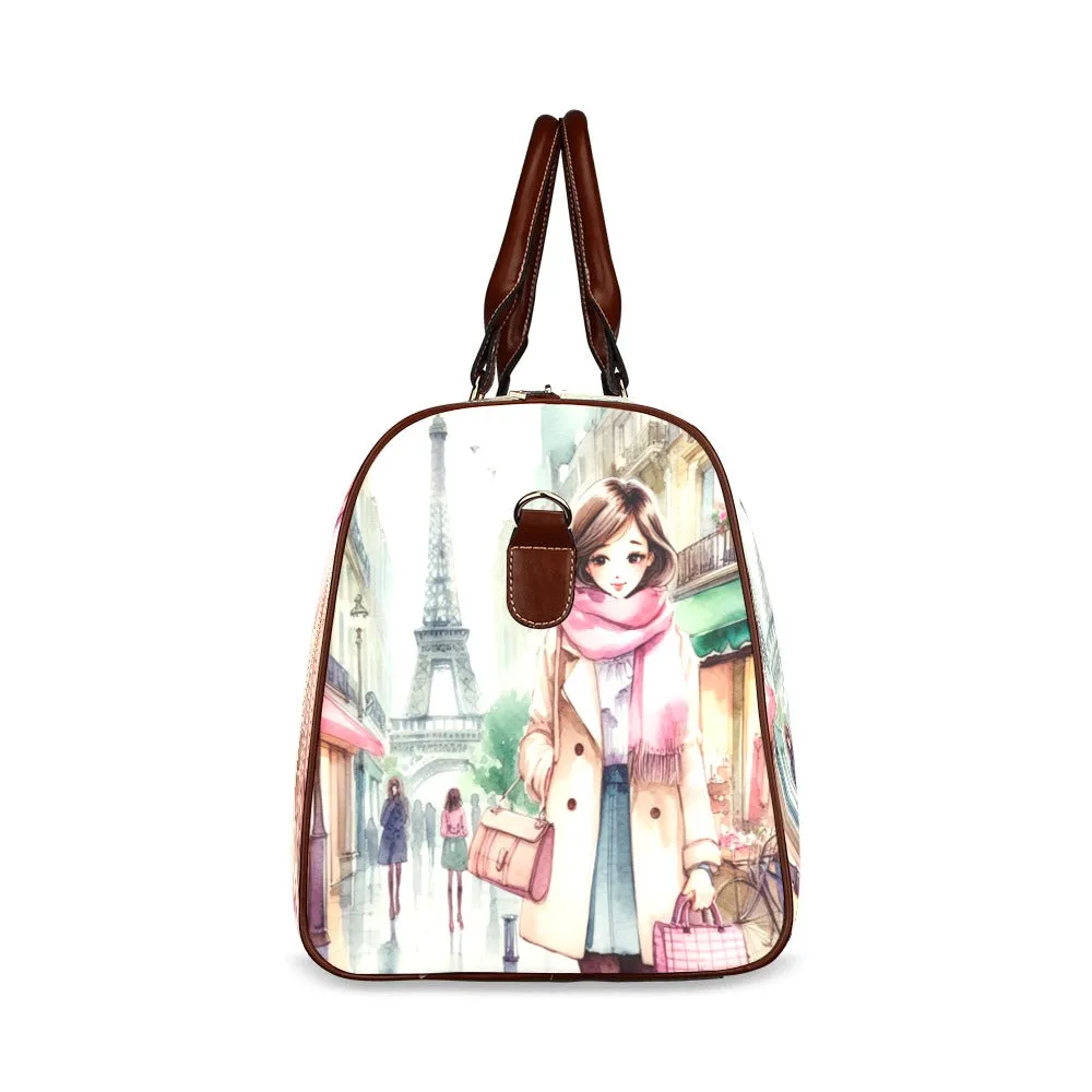 Just a Girl Who Loves Travelling Girl 7 Waterproof Travel Bag/Small (Model 1639)