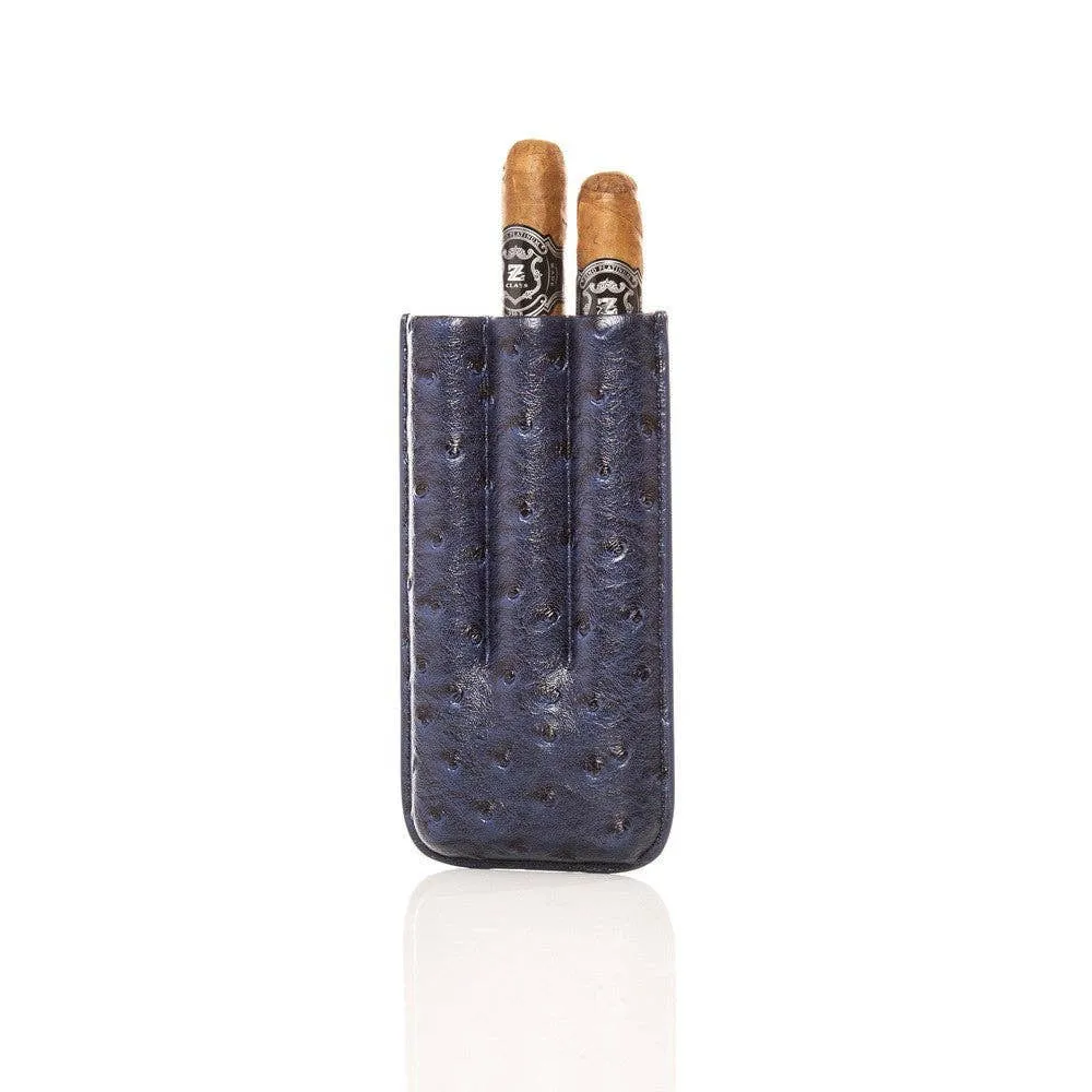 Keep it Fresh Cigar Holder Triple In Ostrich Leather