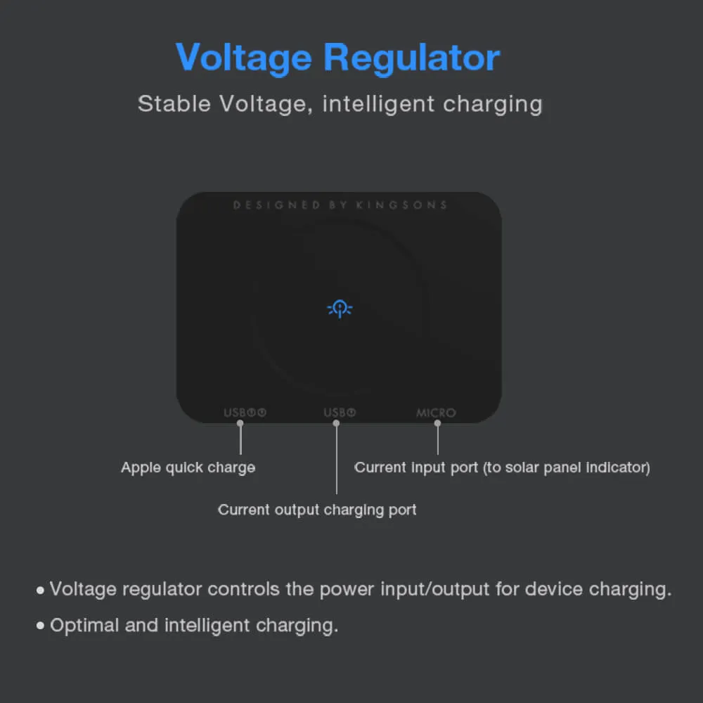 Kingsons 19L Solar USB Charging Beam Backpack - KS9386