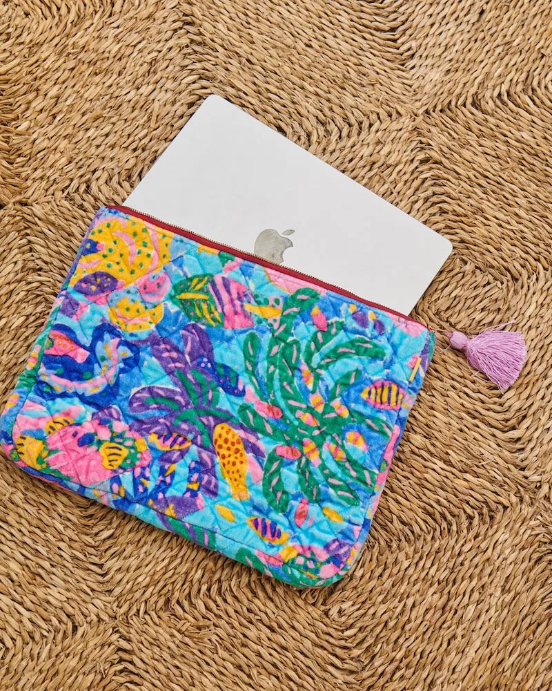 Kip & Co X Ken Done Reef Garden Velvet Laptop Case