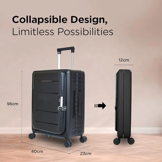 Kuber Industries Luggage Bag | Trolley Bags for Travel | Collapsible Luggage Bag | Travelling Bag | Trolley Bags for Suitcase | Lightweight Luggage Bag | 20M-24M Inch | Light Mint