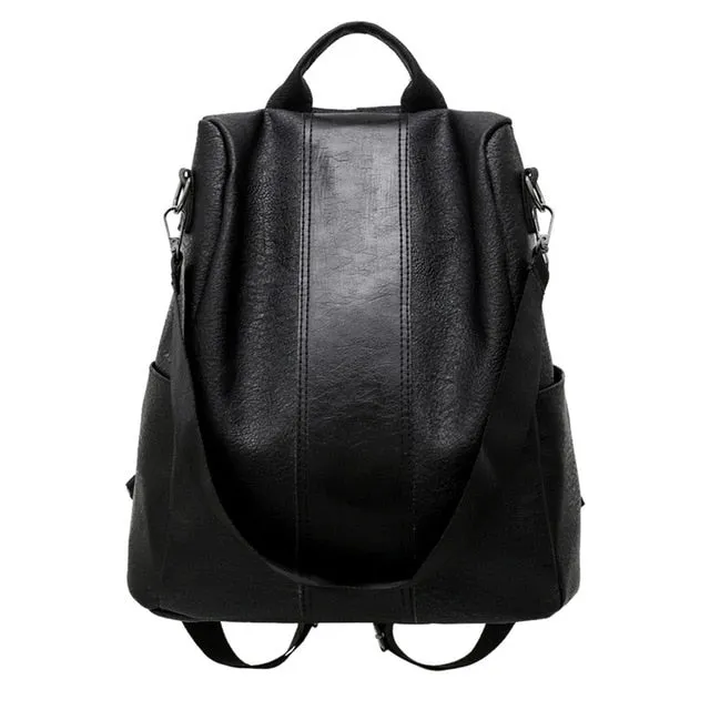 Laamei Backpack Women Retro PU Leather Backpack