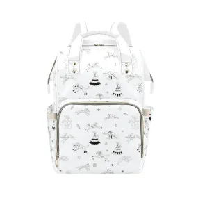 Ledger Dabbles White Multi-Function Diaper Backpack/Diaper Bag