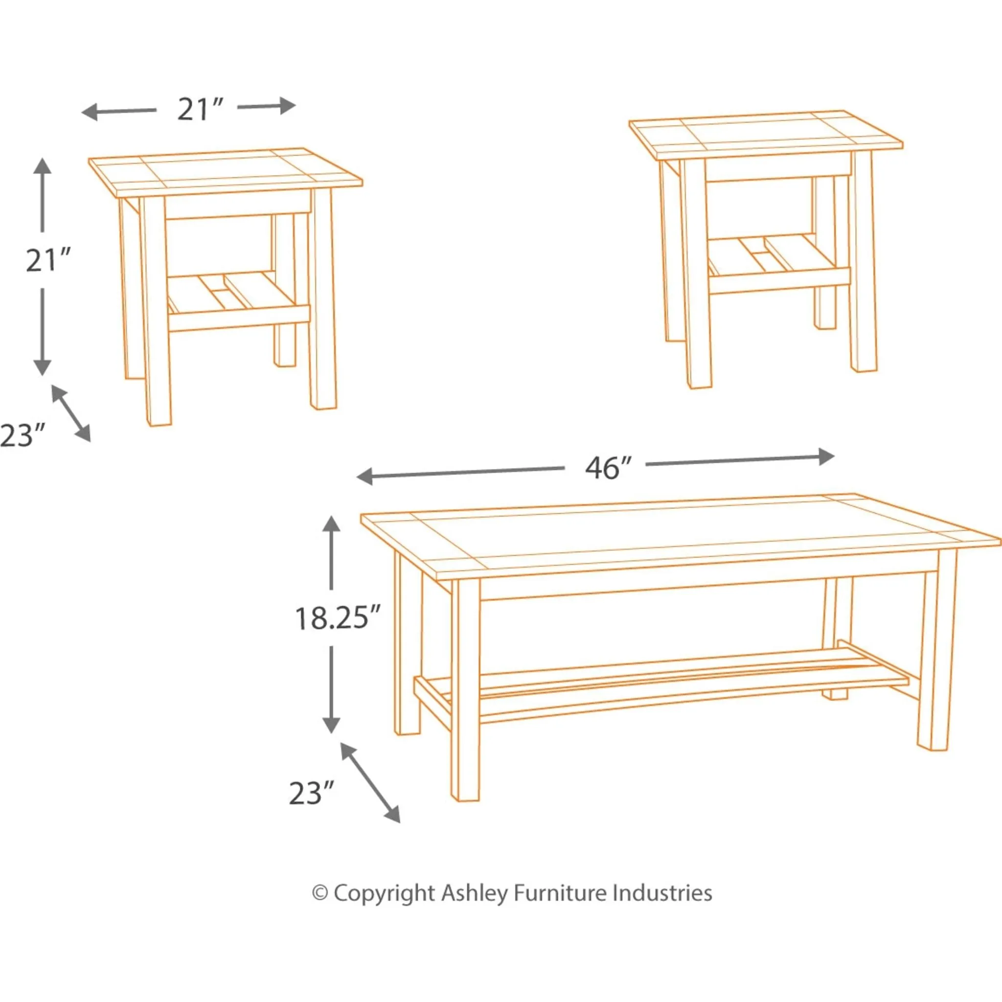 Lewis Occasional Table Set (set of 3)