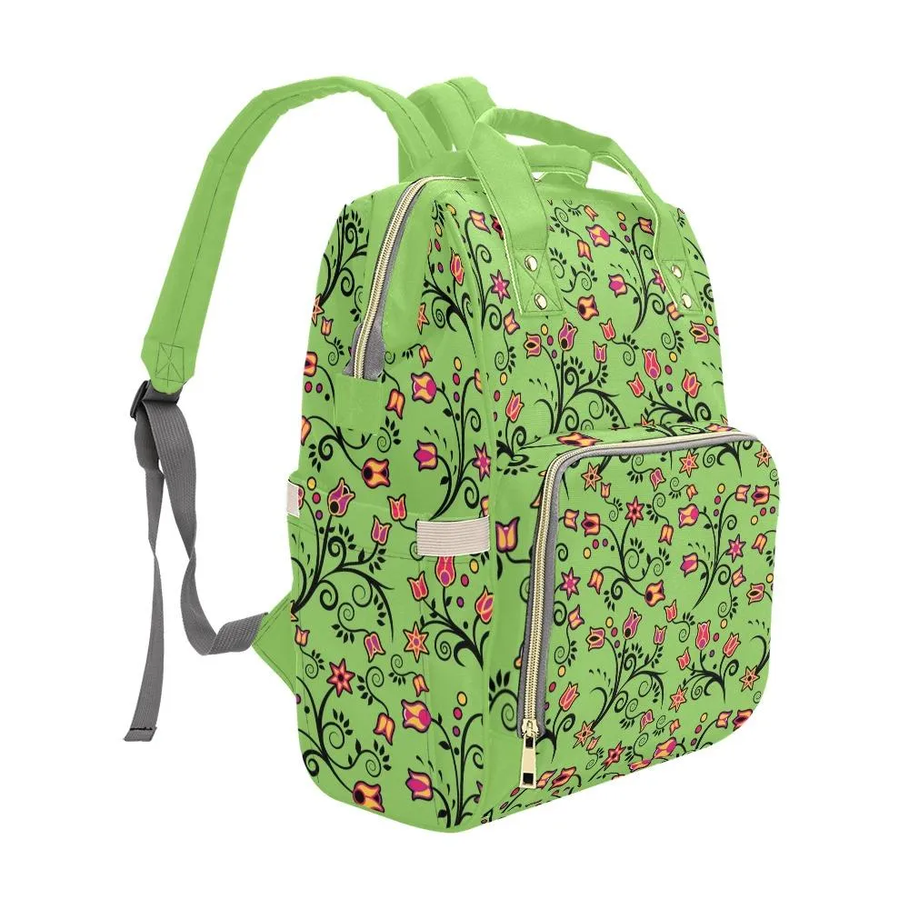 LightGreen Yellow Star Multi-Function Diaper Backpack/Diaper Bag