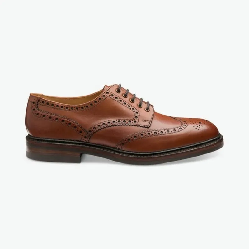 Loake Chester Mens Leather Brogue - Mahogany Leather