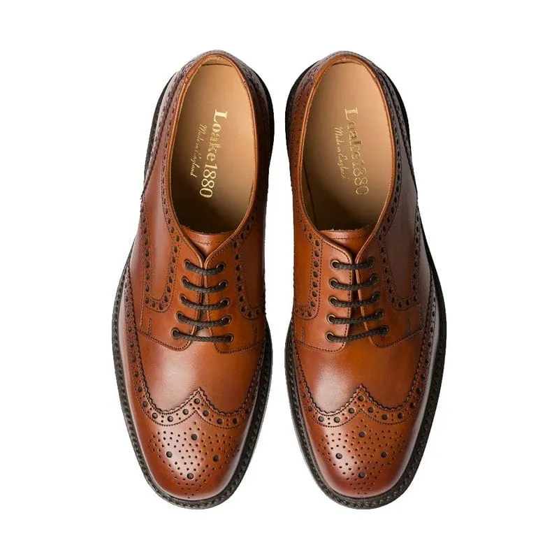 Loake Chester Mens Leather Brogue - Mahogany Leather