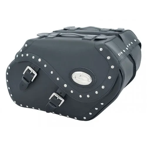 Longride Studded Iparex Saddlebags Black - 34 Liters