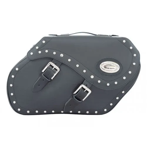 Longride Studded Iparex Saddlebags Black - 34 Liters