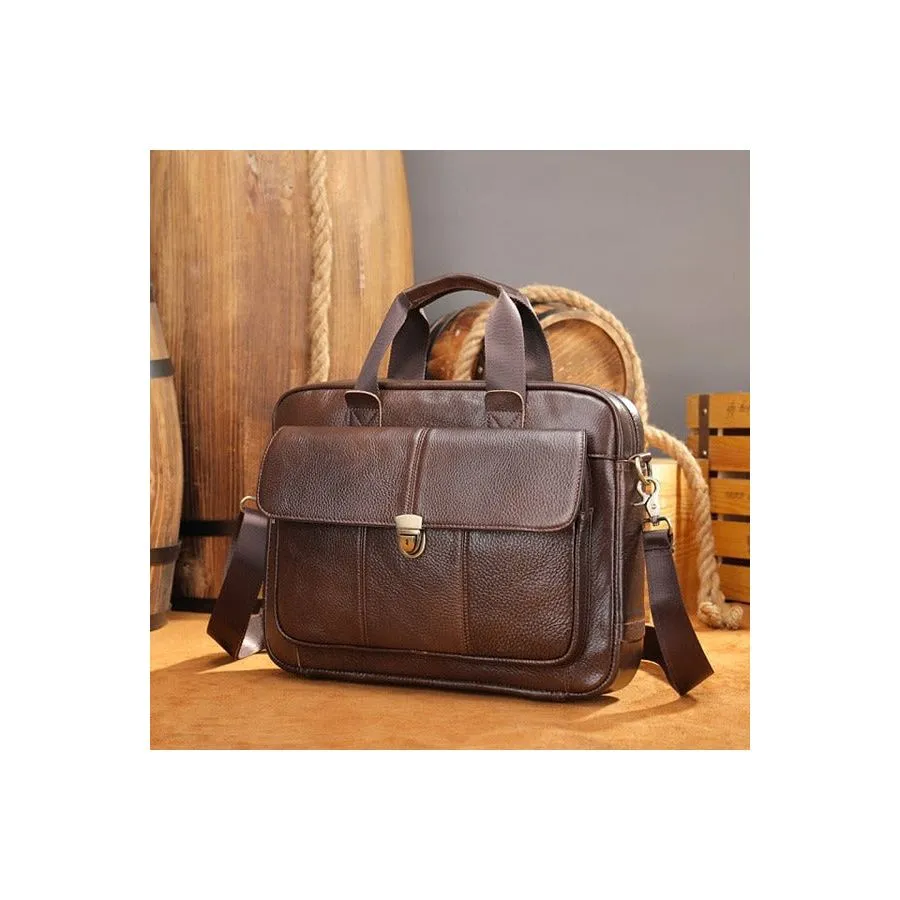 LuxeLeather Laptop Shoulder Briefcase Bag