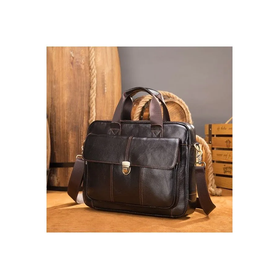 LuxeLeather Laptop Shoulder Briefcase Bag