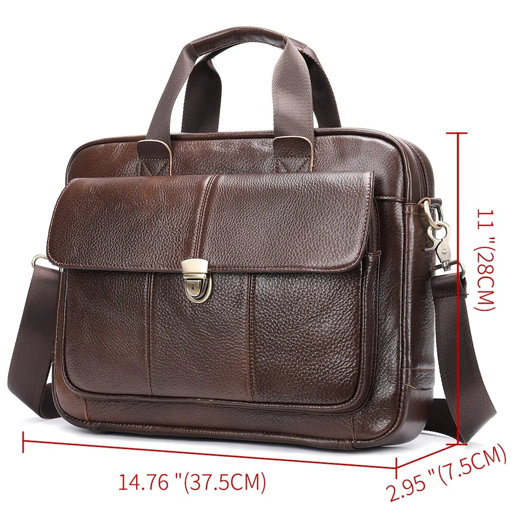 LuxeLeather Laptop Shoulder Briefcase Bag