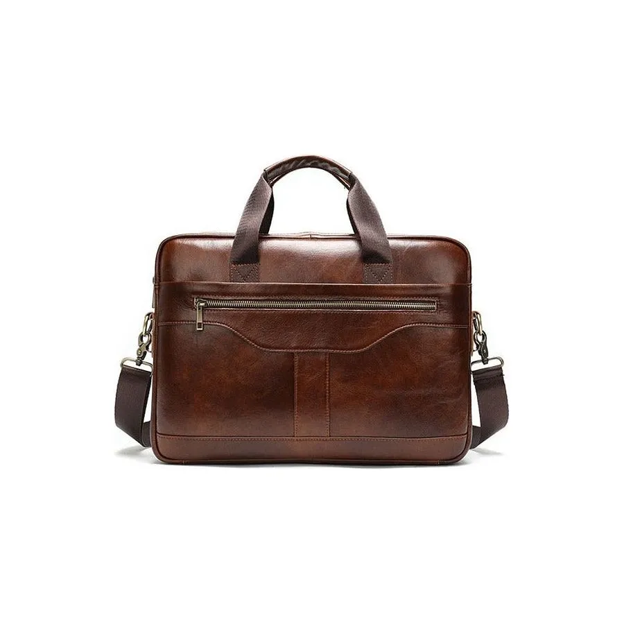 Luxury Exotic Leather Zipper Laptop Document Briefcase