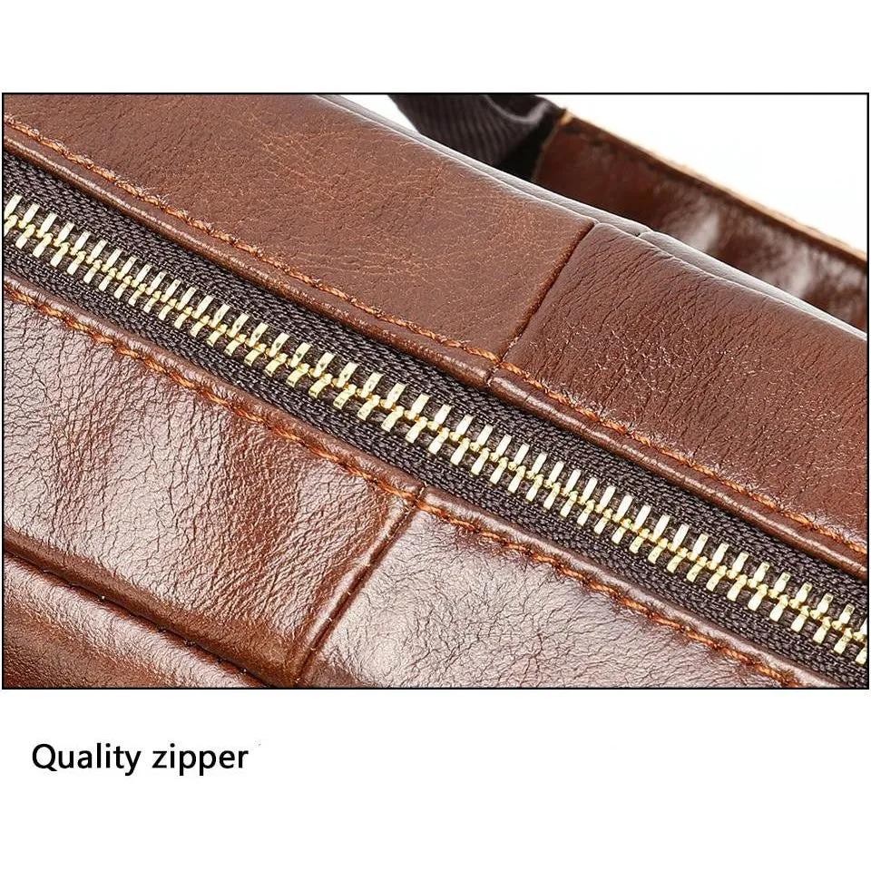 Luxury Exotic Leather Zipper Laptop Document Briefcase