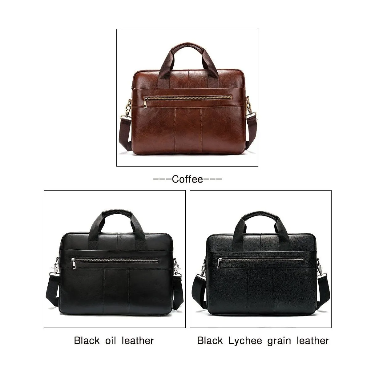 Luxury Exotic Leather Zipper Laptop Document Briefcase