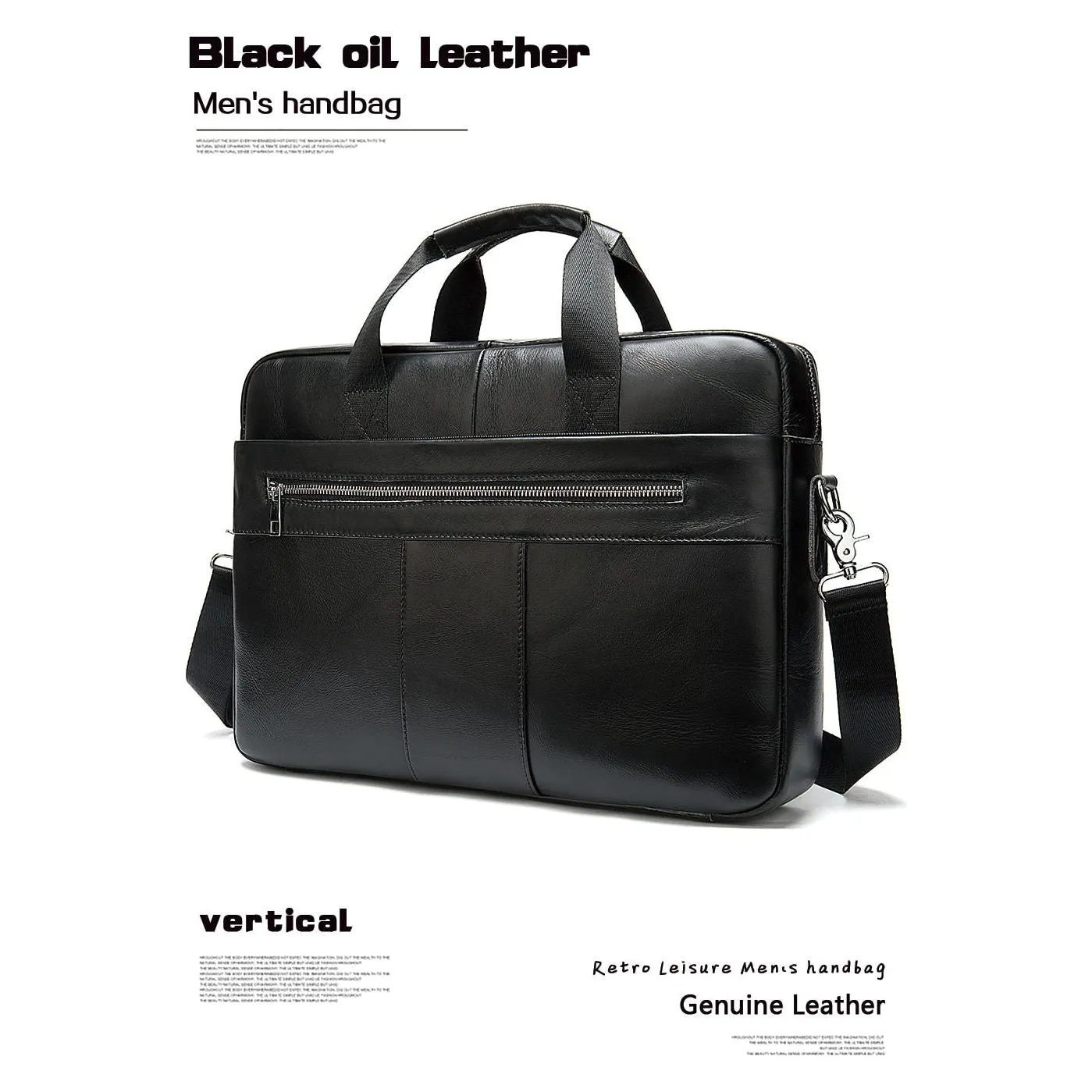 Luxury Exotic Leather Zipper Laptop Document Briefcase