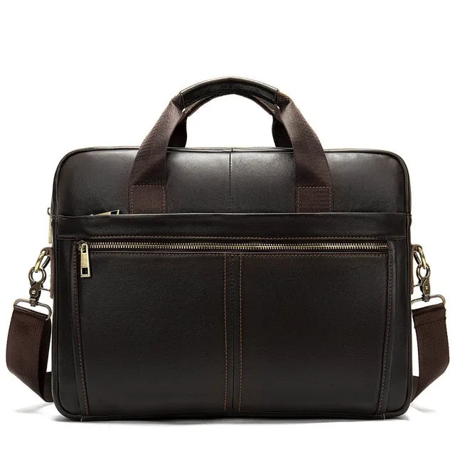 Luxury Exotic Leather Zipper Laptop Document Briefcase