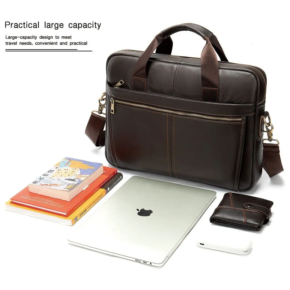 Luxury Exotic Leather Zipper Laptop Document Briefcase