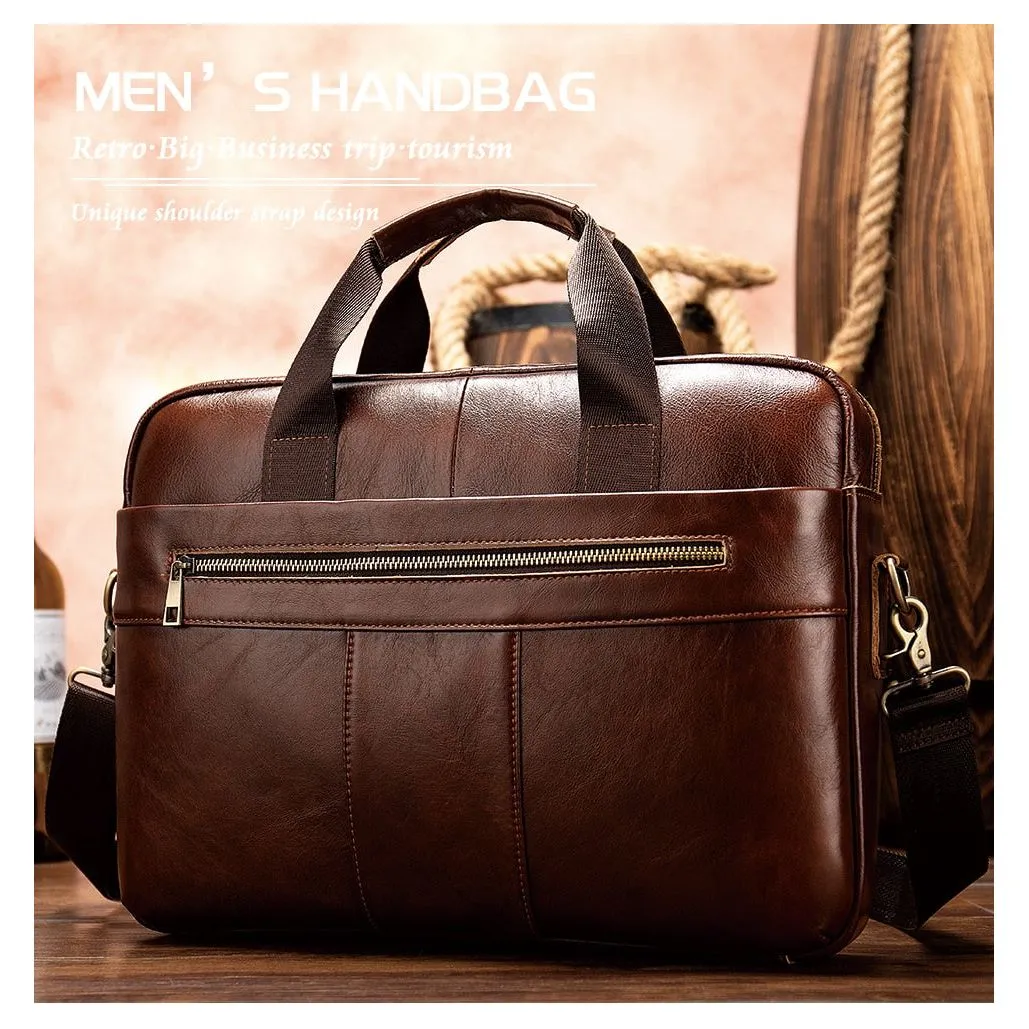 Luxury Exotic Leather Zipper Laptop Document Briefcase