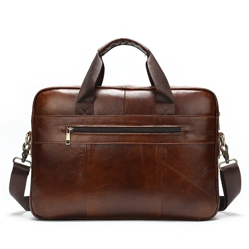 Luxury Exotic Leather Zipper Laptop Document Briefcase