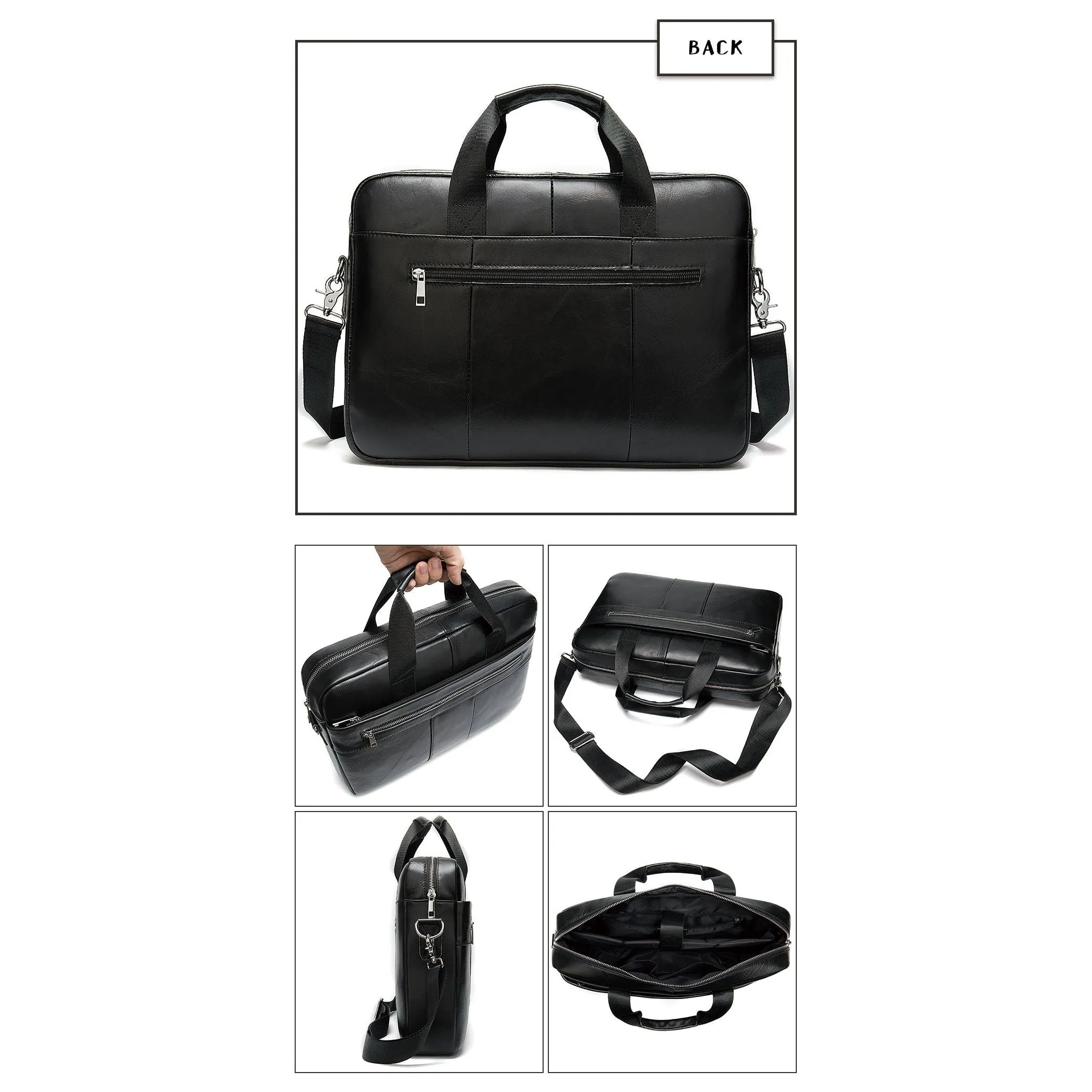 Luxury Exotic Leather Zipper Laptop Document Briefcase