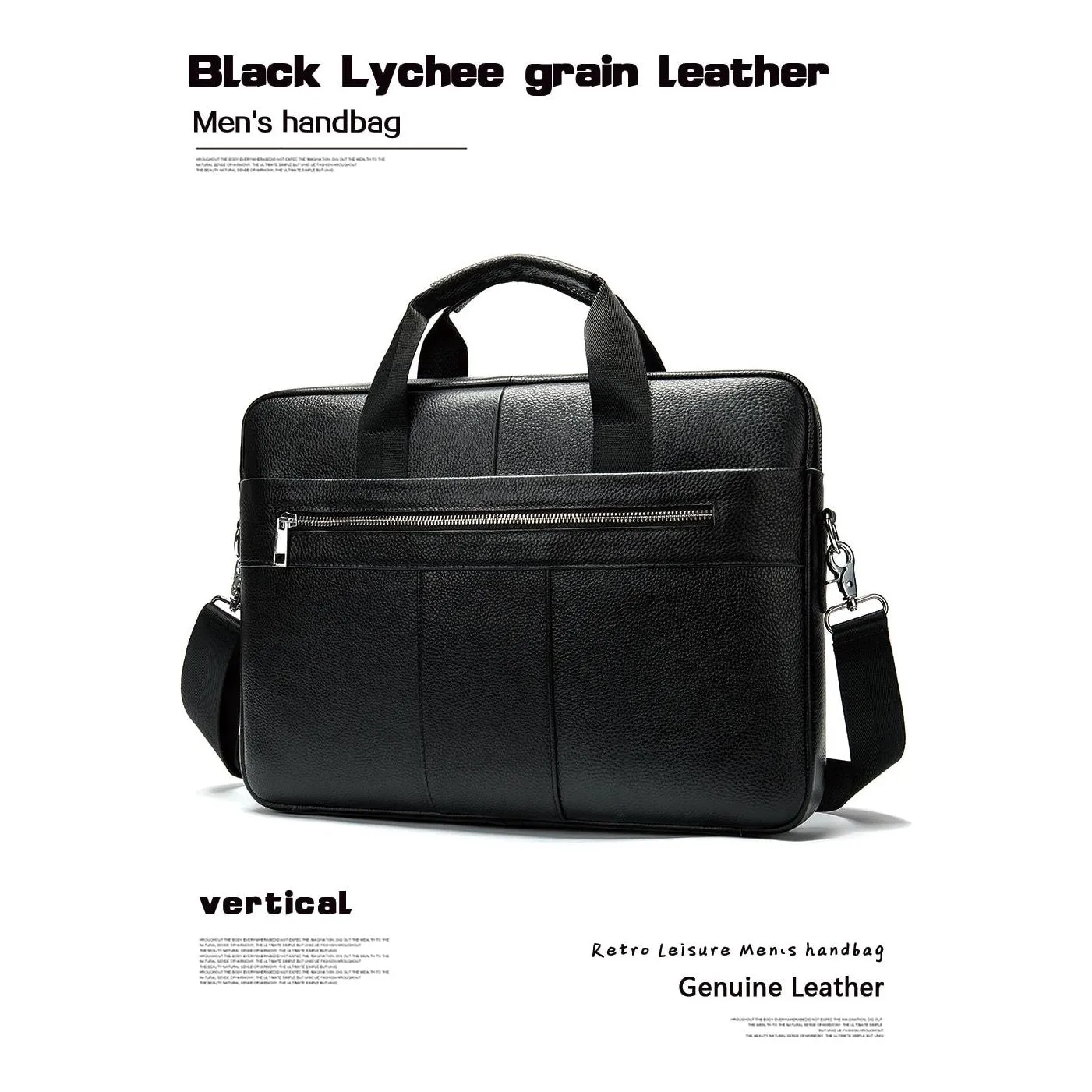 Luxury Exotic Leather Zipper Laptop Document Briefcase