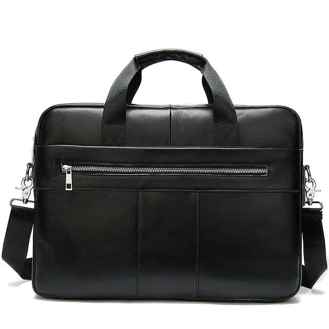 Luxury Exotic Leather Zipper Laptop Document Briefcase