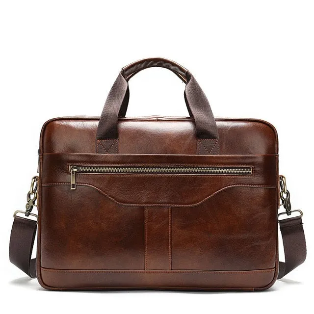 Luxury Exotic Leather Zipper Laptop Document Briefcase