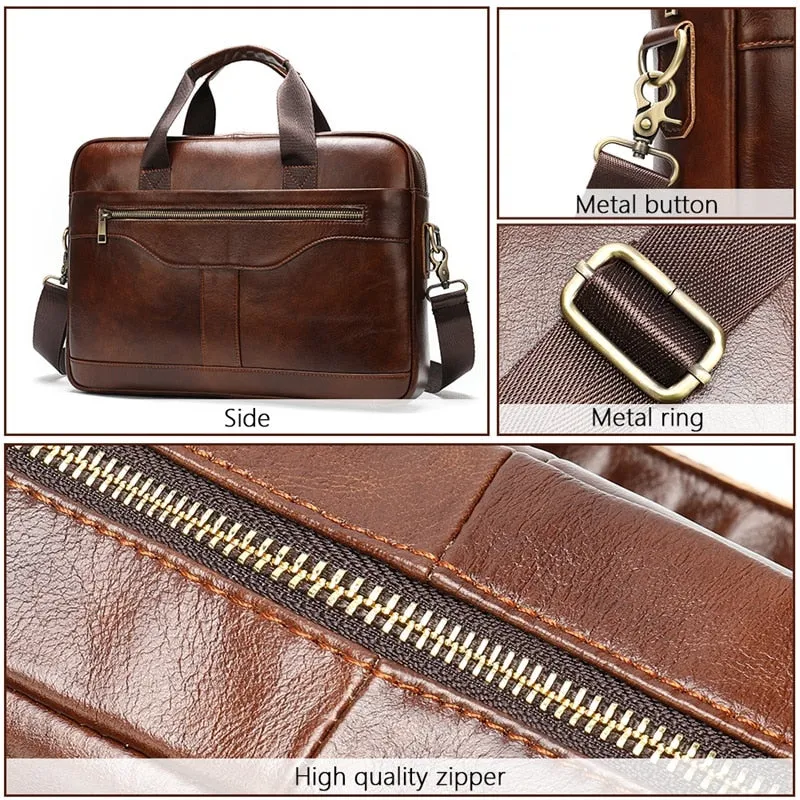 Luxury Exotic Leather Zipper Laptop Document Briefcase