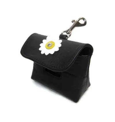 Maci Leather Flower Poop Bag Holder