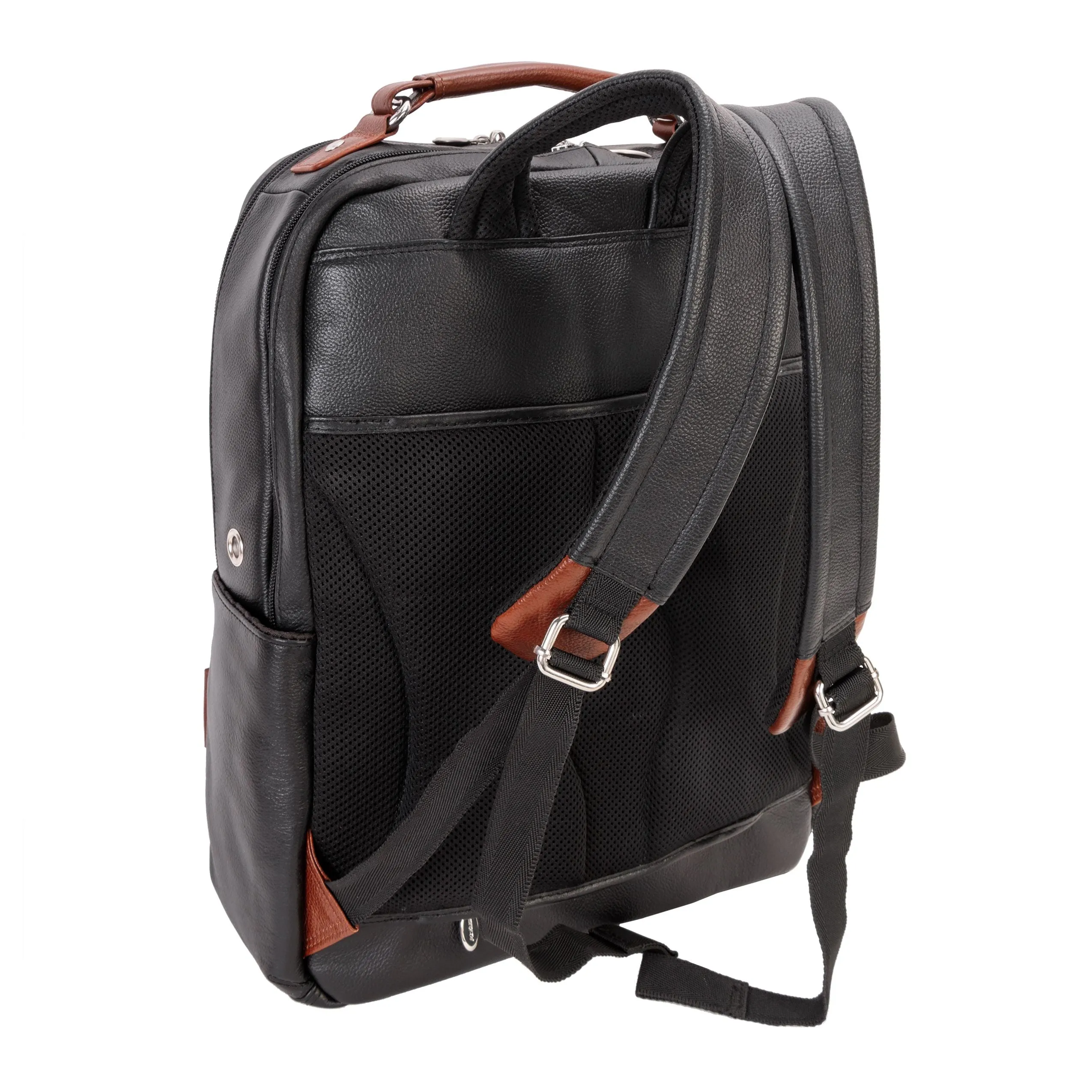 McKlein 17"" Leather Two-Tone Dual-Compartment Laptop Backpack